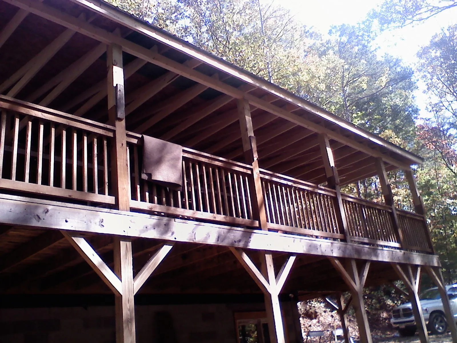 Timber framing under a new elevated porch and deck — Roof Leak Repair in Musselshell by Roofing Brothers